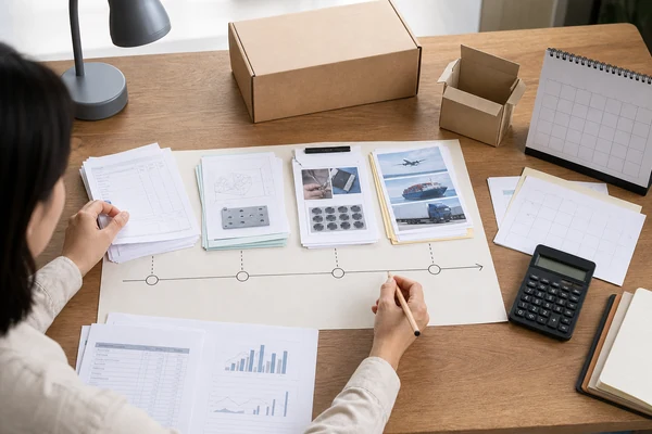 Procurement analyst combining supplier, freight, inspection and import costs in a cash budget