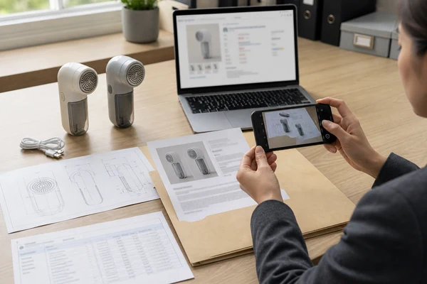 Brand owner preserving listing screenshots and design records after finding a suspected product copy