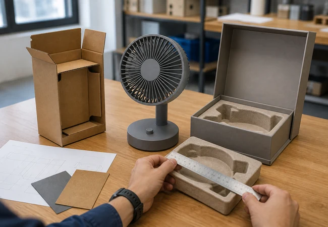Buyer comparing supplier-managed packaging with a specialist custom box
