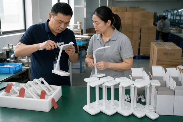 Inspector verifying corrected goods after a failed bulk order inspection