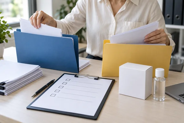 Product documents organized in separate review folders